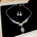 No.65 Silver Flower Leaf Waterdrop 2-Piece Set