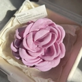 Pink fabric rose hair claw clip in a gift box with aesthetic white paper packaging - 9.5CM / Dark Mauve