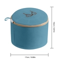 Blue mesh cylinder laundry bag for bras with top handle and secure zipper design - Morandi Blue Cylindrical Style