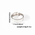 Silver titanium fishtail ring with textured dots, 0.6cm width and adjustable fit - TYR0440 / Silver Wave Dot