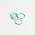 Light blue spray-painted metal double jump rings for DIY jewelry and crafts making - Emerald