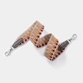 Adjustable woven replacement strap in orange and brown tones with silver hooks - Grey With Silver Buckle