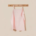 Detail of pink waffle cotton nursing cover with adjustable neck strap and breathable texture - Pink (Wooden Ring)