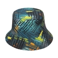 Chic bucket hat with colorful abstract graffiti print for sun protection and casual wear - Style D - Patchwork Graffiti