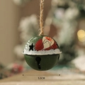 Campanella di Natale vintage in metallo da 5,5 cm con Babbo Natale e corda - Diametro 5.5cm / Campana Verde 6cm