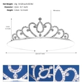 Silver alloy princess crown with sparkling rhinestones, 12cm diameter, 15g weight - Elegant Heart Style (TS-J3293S)