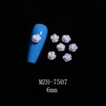 3D resin white camellia rose nail charms 6mm pearl finish for manicure decoration - 6mm / AB White