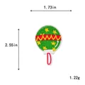 Christmas ball embroidery patch in green and red with star pattern, size 4.4x6.5cm - 4.4x6.5cm / 11155-Red Green Christmas Ball