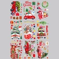 Weihnachtliche Fensterbilder mit Aquarell-LKW, Weihnachtsmann und Schneemann-Motiven - 20*30cm*9pcs