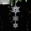Three-tier transparent acrylic snowflake pendant for Christmas tree decoration 7.5x18cm - Snowflake String D