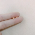 Minimalist 925 sterling silver mini five-petal flower stud earrings in gold finish - Flower / Gold