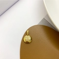 18K gold plated apple pendant with sparkling micro-pave zircon letter M detail - Letter M Pendant + Universal Chain