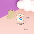Detail showing the front and back of a 29mm lucky cat enamel alloy charm pendant - White Cat Style (Y-109) / 10 Pieces Pack