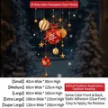 Red Christmas ball static window stickers with gold snowflakes and stars for glass decor - Medium (60*125CM) / Red Gold Ball Combo-Style A