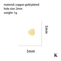 Detail view of 5mm gold plated copper heart pendant showing size and material specs - Tiny Heart Pendant / Gold