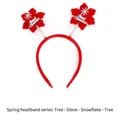 Red Christmas headband with spring-loaded Merry Christmas snowflakes on top - TK02-4 (Spring Headband Series: Snowflake)