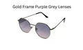 Gafas de sol poligonales de metal dorado con lentes degradadas en color violeta y gris - Marco Dorado Lentes Púrpura Gris
