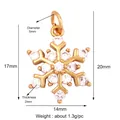 Gold plated copper snowflake charm with cubic zirconia for DIY jewelry making - M841704g