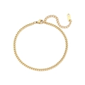 18K gold plated stainless steel curb chain bracelet with adjustable lobster clasp - Gold Cuban Link Bracelet 2.5mm