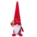 Gnome de Noël rouge en peluche avec chapeau à paillettes dorées et étoile brillante - Rouge