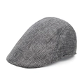 Classic grey linen beret for men, vintage style lightweight breathable ivy flat cap - One Size / Gray
