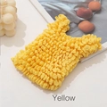Textured yellow bubble fabric handbag with unique stretchy pleated design - Yellow