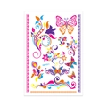 Waterproof temporary tattoo sticker with colorful butterfly and floral patterns QMYG11 - Fluorescent QMYG-011