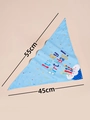 Blue pet birthday bandana with It's My Birthday print and 55x45cm size dimension - Blue Birthday Triangular Scarf