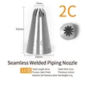 304 stainless steel 2C star piping nozzle with dimensions and seamless welding detail - 2C (10-Teeth)