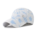 Dettaglio cappellino in cotone tie-dye blu e bianco con fibbia in metallo argento M - Regolabile / Tie-dye Blu e Bianco (Graffiti 01)