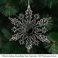 Vue détaillée d'un flocon de neige creux de 129 mm en acrylique clair pour décoration Noël - 129 mm / Flocon de neige creux