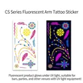 UV fluorescent temporary tattoos CS-006 with feathers and stars for club parties - Fluorescent CS-006