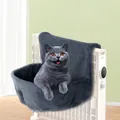 Dark grey plush replacement cover for radiator cat hammock bed, metal frame not included - Round Hanging Bed Rabbit Fur Dark Grey (Cover Only)