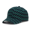 Detailed close-up showing the green and black checkered pattern on a hard-top baseball cap - One Size (56-60cm) / Dark Green