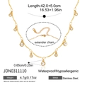 Detail van de 18K gouden edelstalen ketting met de verlengketting en de sluiting - Multi-Hanger Ronde Stijl (JDN0311110)