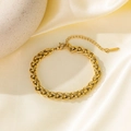 Gold plated stainless steel braided fox-tail chain bracelet with lobster clasp - E203 6mm Basketweave Gold Bracelet