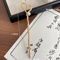 Épingle à cheveux cœur doré avec perle blanche, longueur 16cm, poids de 18g - Style Coeur Or