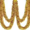Glistening gold tinsel garland for festive Christmas and New Year party decoration - 5 Meters / Gold