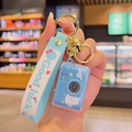 Blue Cinnamoroll camera keychain with light-up feature and blue silicone wrist strap - Glowing Camera-Blue Dog