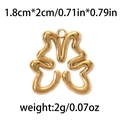 Goldener 304 Edelstahl Schmetterlingsanhänger mit Maßen und Gewichtsangaben - Abstrakte Blütenblatt-TP0541 / Gold