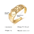 Anello aperto in acciaio inossidabile placcato oro 18K con finitura martellata - Oro (SR21082501G)