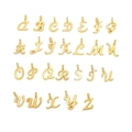Set de 26 colgantes de letras inglesas en aleación dorada para pulseras de joyería DIY - Dorado