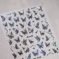 Holographic 3D laser butterfly nail art stickers M-426 with golden shimmer accents - Holographic Butterfly M-426