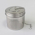 Detailed view of SUS 304 stainless steel tea infuser mesh with chain and hook attachment - Plus Size Regular Style