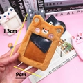 Detail of plush cartoon bear card holder with 13x9cm dimensions and transparent PVC slot - 9*13cm / Brown Bear
