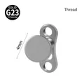 Solid G23 titanium dermal anchor with 4mm flat disk and internal thread design - Flat Disc Style (4mm)