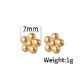 Minimalist 18K gold stainless steel flower stud earrings with 7mm diameter and 1g weight - Five-Petal Flower