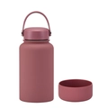 Botella térmica de 650ml en acero inoxidable rojo mate con base de silicona y asa - 650ml / Rosa Ahumado