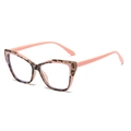 Cat-eye anti-blue light glasses featuring tortoiseshell and pink frames for women - Leopard Pink Frame Anti Blue Light C6