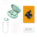 A12 Pro TWS wireless earbuds in mint green with charging case and complete accessories - E6 Pro Green